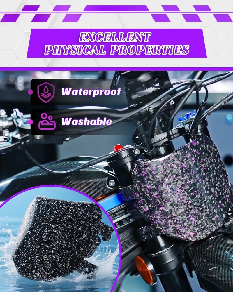NACORE Real Carbon Fiber Number Plate DH Fork Name License Plate for Sur Ron X, Talaria Sting MX3/MX4, X160/X260 Electric Dirt Bike or DH Bike, PURPLE GOLD - Image 5